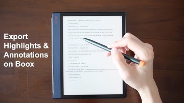 Table of content and Export highlights and annotations on Onyx Boox devices
