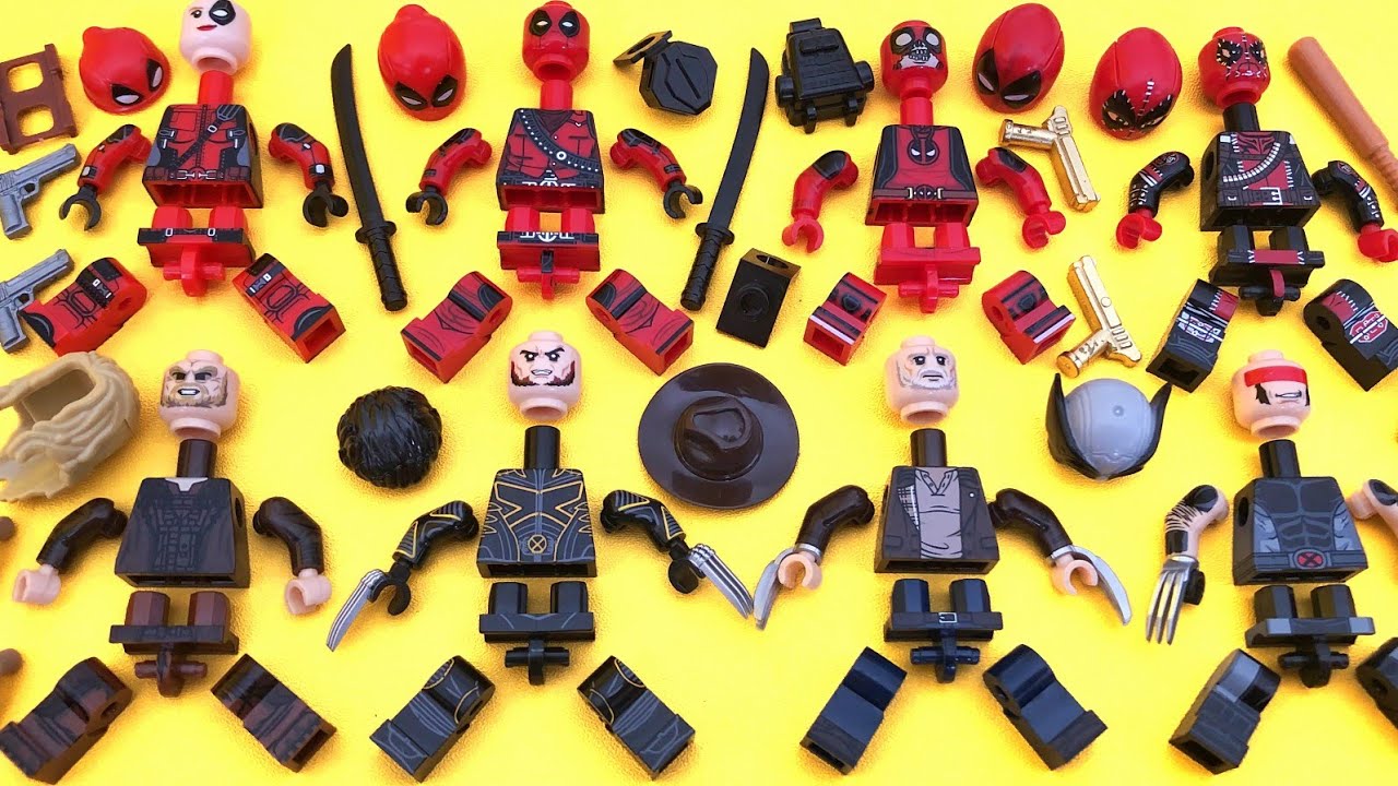 Lego Deadpool X Wolverine Minifigures | Logan, Sabretooth, Zombiepool, Ladypool Fake Lego Collection