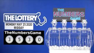 Midday Numbers Game Drawing: Monday, May 25, 2020