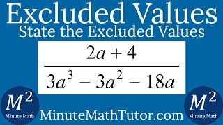 State the excluded values for (2a+4)/(3a^3-3a^2-18a)