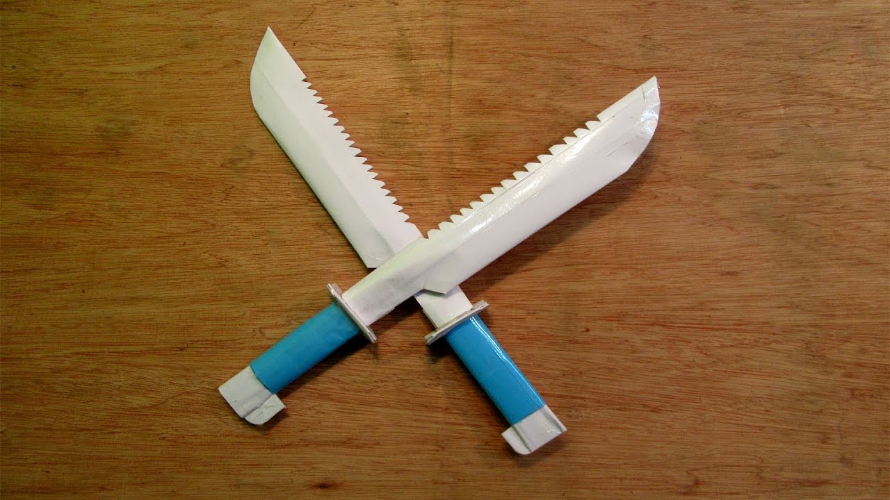 How to Make a paper Toy machete Knife YouTube