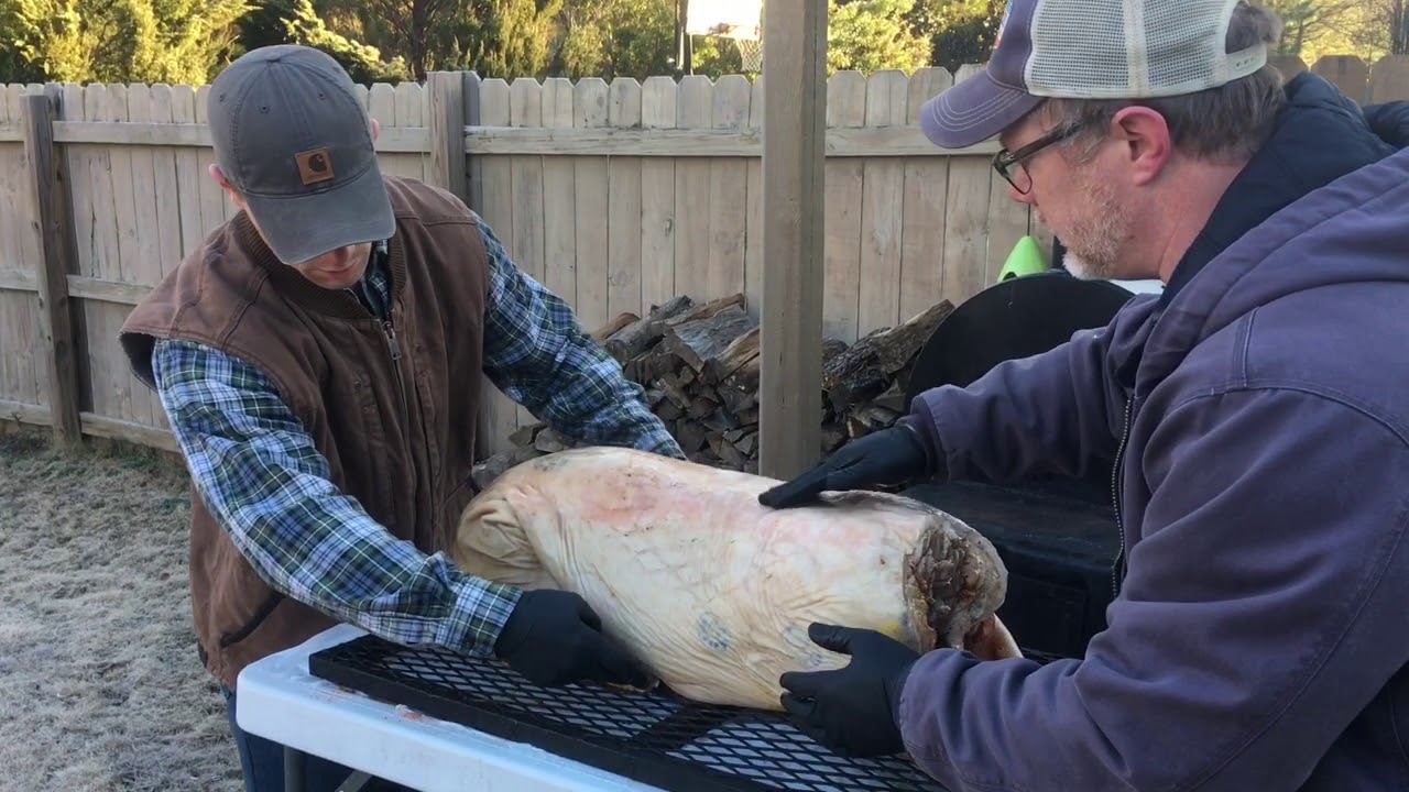 Whole Hog Cook’n on a Lang 48” Patio - YouTube