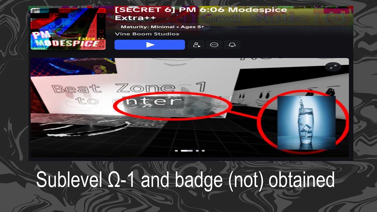 PM 6:06 Modespice Extra++ | Sublevel Ω-1 and badge (not) obtained