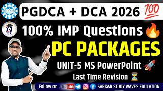 PC Packages- MS PowerPoint & Outlook Important Questions 🔥 | PGDCA/DCA Exam 2026