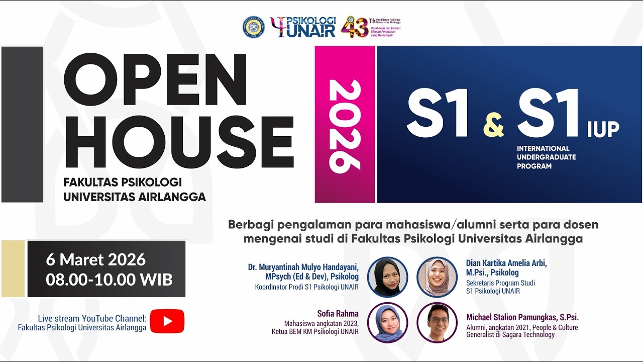 Open House 2026 Prodi Sarjana Psikologi & S1 IUP Fakultas Psikologi UNAIR