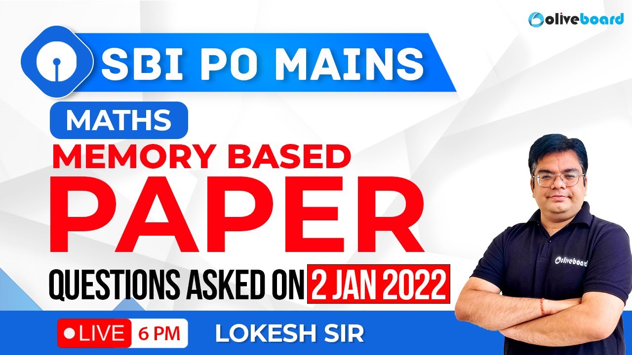SBI PO Mains Quant Memory Based Paper 2022 | Maths Questions Asked in ...