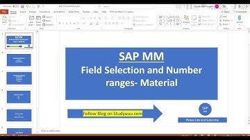 Field Selection and number ranges in Material master- SAP MM
