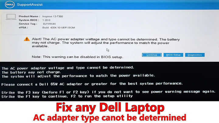 Fix The AC adapter type cannot be determined Error on any Dell Laptop