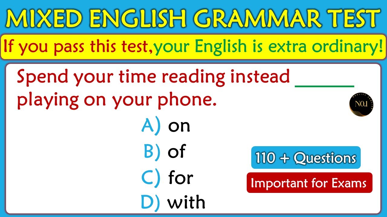 💥110+ English Grammar Quiz | Most People Fail This Challenge 🚀| Test ...