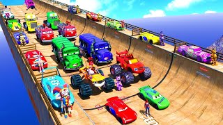 GTA V Epic New Stunt Race For Car Racing Challenge by Trevor and Shark spider-man