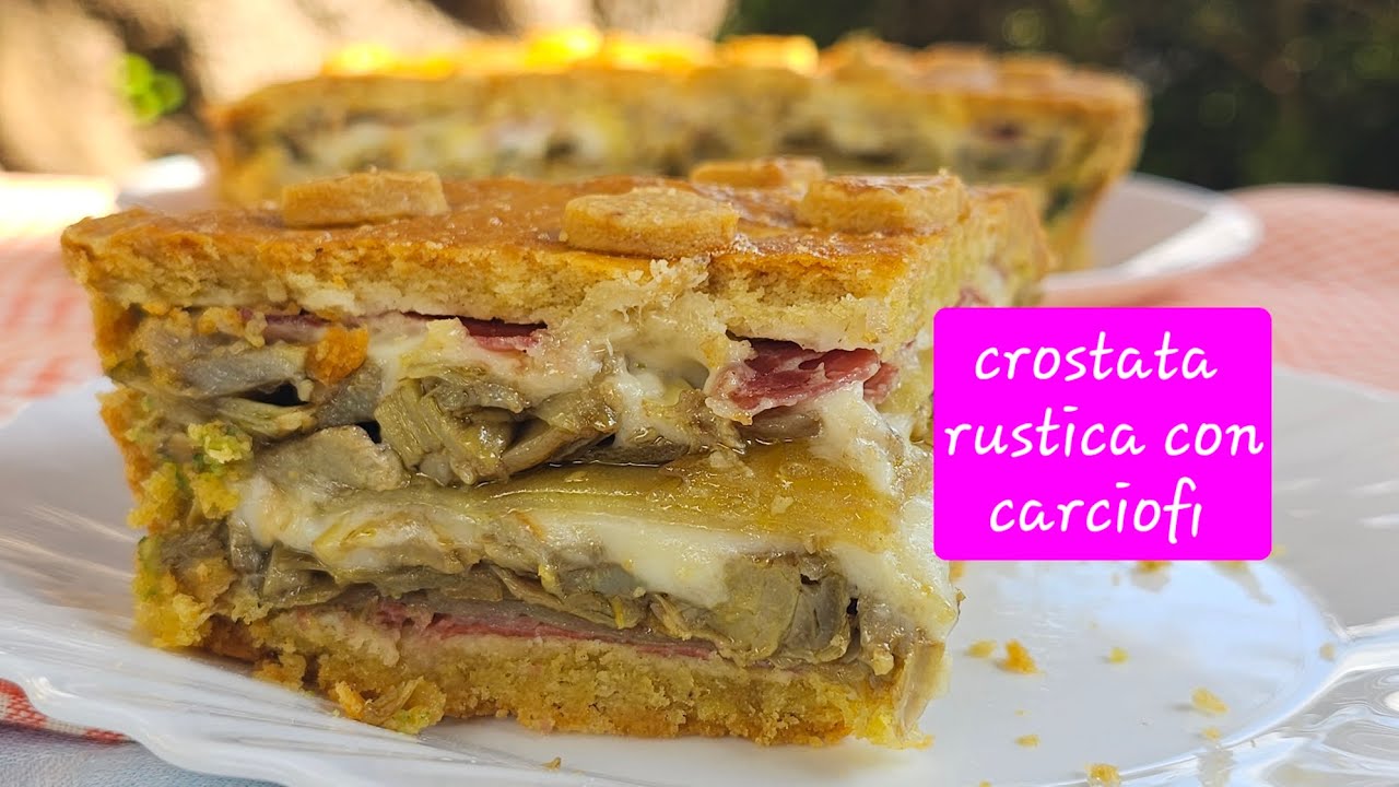 Crostata salata con ripieno cremoso di carciofi e patate 