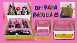 MANUALIDADES CON CARTÓN DIY PARA ORGANIZAR EL MAQUILLAJE