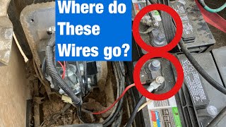 Where the positive and negative terminals lead on a golf cart with a 12 volt swap.