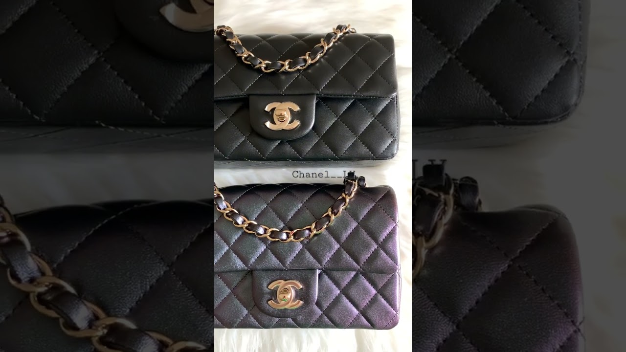 Chanel Classic Mini Flap Black vs. Pearlescent Black 
