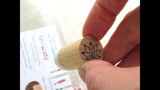 Handmade lotus rubber stamp