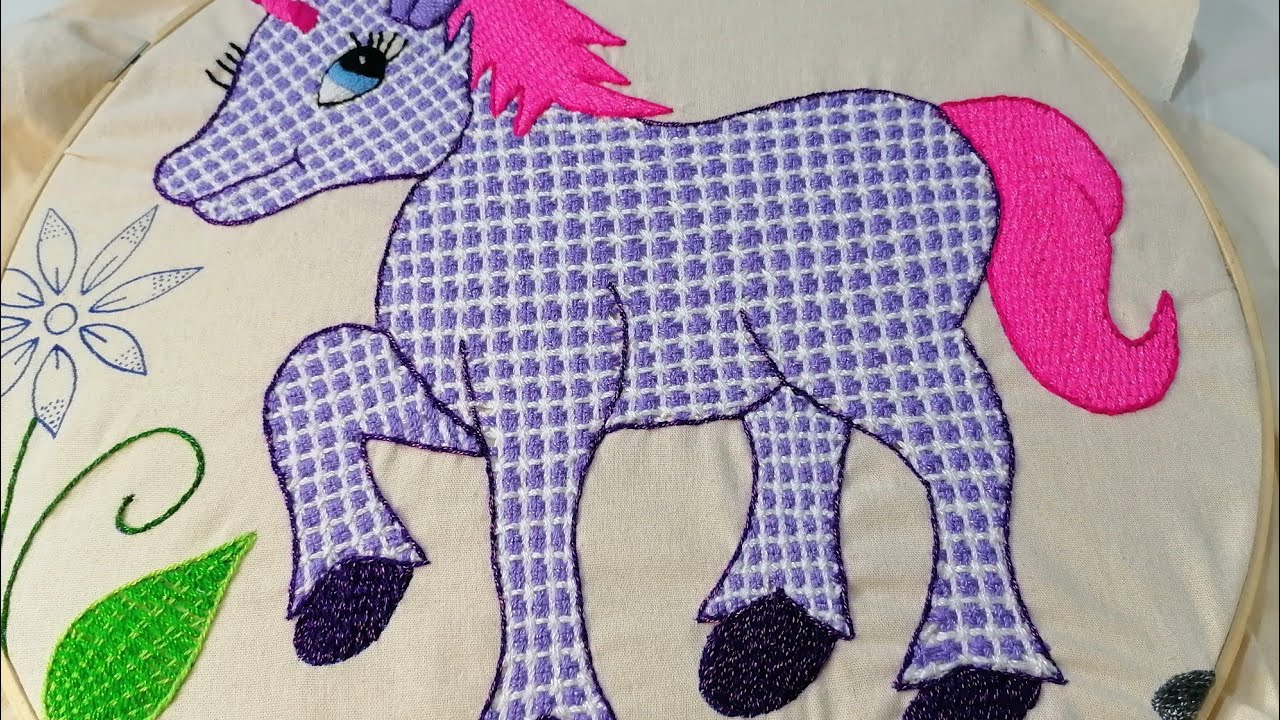 Hermoso Bordado para Rellenar un Unicornio.. 🦄 🦄
