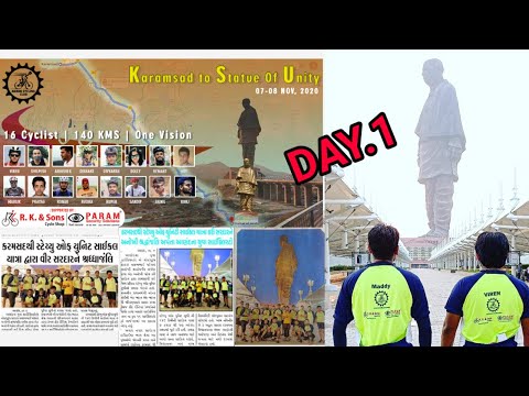 Tour de Sardar||Statue of unity Ride 2020 day 1|| Karamsad to Statue of Unity||16 cyclists ||140km