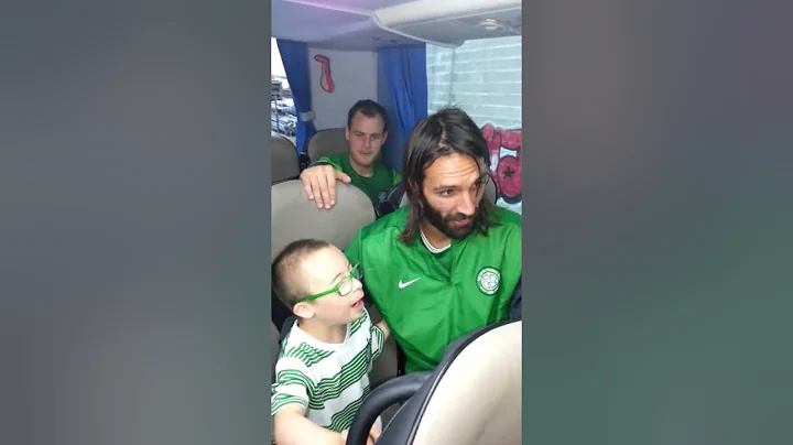 Jay Beatty on bus with Glasgow Celtic FC singing H...