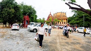 Pchum Ben Day in Kandal Province Pagoda, Cambodia Countryside Lifestyle, Food Tour, \& More