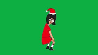 Dancing Girl In Christmas Costume - Merry Christmas - Green Screen Video For Video Editing