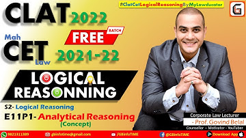 S2E11P1 Analytical Reasoning Concept | Logical Reasoning | CLAT/Mah CET Law | GBIT
