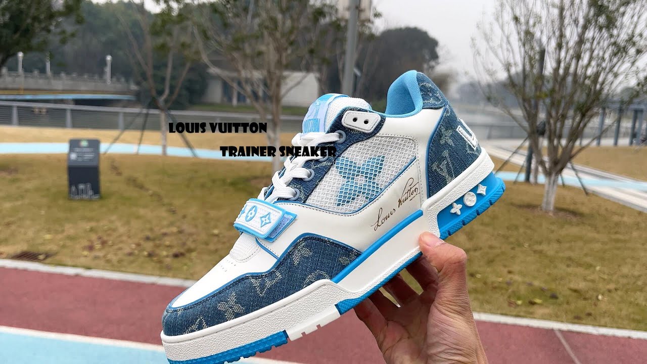 Louis Vuitton Lv Trainer Monogram Denim White Blue