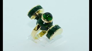 Green Lantern ring 18KT gold handmade