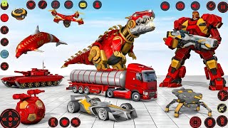 New Red Dolphin Robot Transform Wars Car Flying Dolphin Drone Robot Fight Game - Android Gameplay screenshot 1