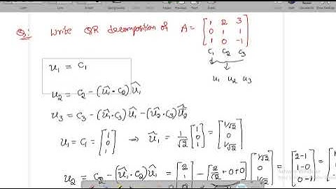 QR Decomposition of a matrix, Gram Schmidt orthogonalization