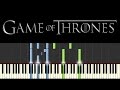 Game of Thrones (Piano Tutorial - Synthesia) - Main Theme (+ sheets)