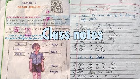 || class 2nd EVS|| lesson -8 Organ-Health|| class notes||#education #class2 #class2evs