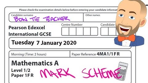 Jan 2020 1FR Mark Scheme (Unofficial Edexcel IGCSE Maths revision)
