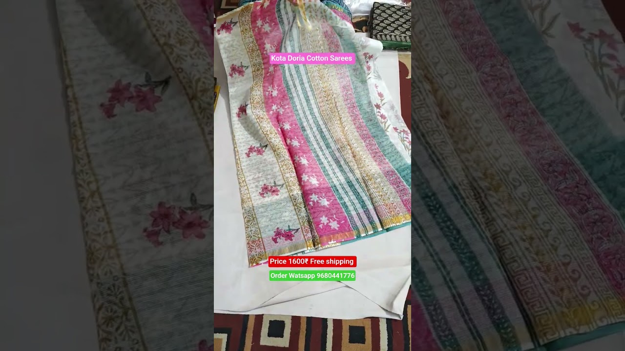 Kota Doria Cotton saree new collection ।। Free shipping ।। Silk sarees collection ।। part 1171