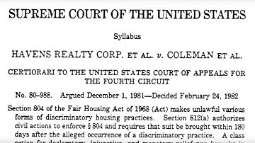The Importance of Organizational Standing: Havens Realty Corp. v. Coleman