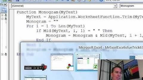 Mr Excel & excelisfun Trick 67: Extract Initials From Full Name: VBA or Formula?