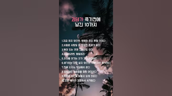 괴테가죽기전에남긴10가지 #명언#동기부여#할수있다#오늘이가장최고의날이다.