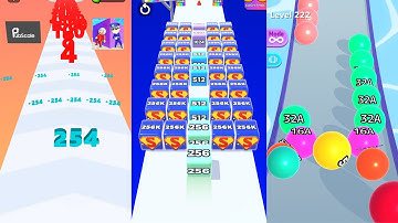 Number Run Race vs Jelly Run 2048 vs Ball Run 2048 3 in one Gameplay