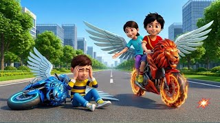 Poor Shiva vs Rich Rudra | Rudra Luxury Life | Tiger Bike vs Lion Bike Race | Shiva vs Rudra Cartoon screenshot 3