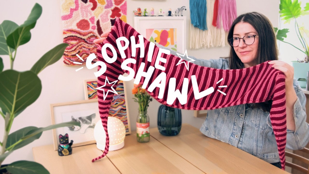 Вяжу вирусную шаль «Софи» с ПОЛОСКАМИ! (отслеживание времени + обзор узора)