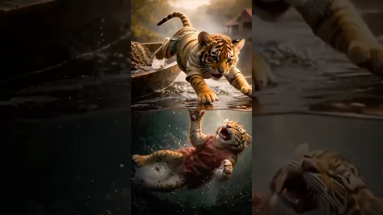 Poor sheru jumped in water for sister 