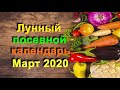 ЛУННЫЙ КАЛЕНДАРЬ САДОВОДА и ОГОРОДНИКА на МАРТ 2020 года.