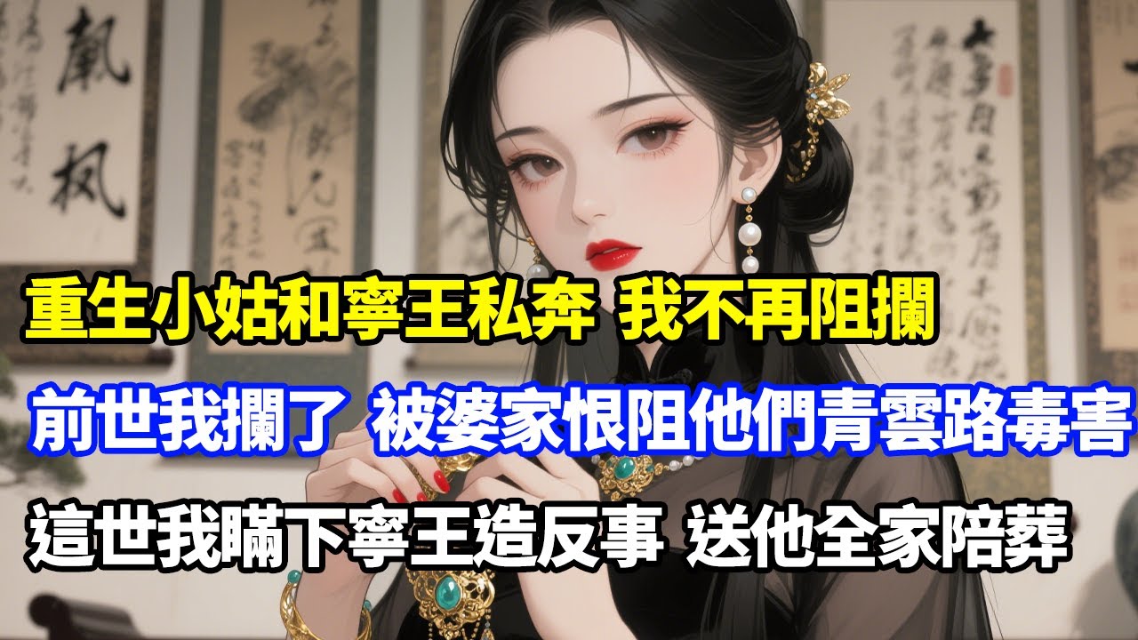 重生小姑和寧王私奔，我不再阻攔，前世我攔了，被婆家恨阻他們青雲路毒害，這世我瞞下寧王造反事，送他們全家陪葬