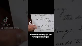 Anti-slavery document from 1847 reveals American Baptists' commitment to abolition