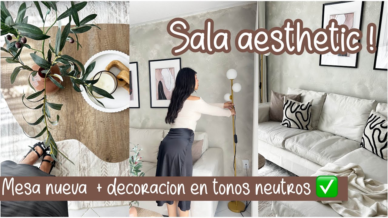 COMO HACER UNA MESA DE SALA😵CAMBIO RADICAL💕DECORACIÓN AESTHETIC EN TONOS NEUTROS ✅ @dossierperfumes 