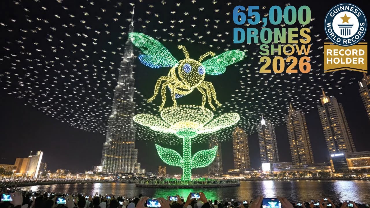 Official Guinness World Record: Drone Show in Dubai with 65,000 Drones (2026)