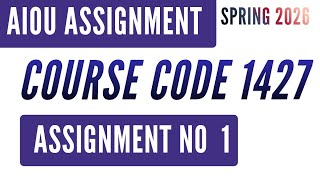 AIOU Code 1427 Principles of Management (اصولِ انتظام) Solved Assignment No.1 Spring 2026 D.Com ADC