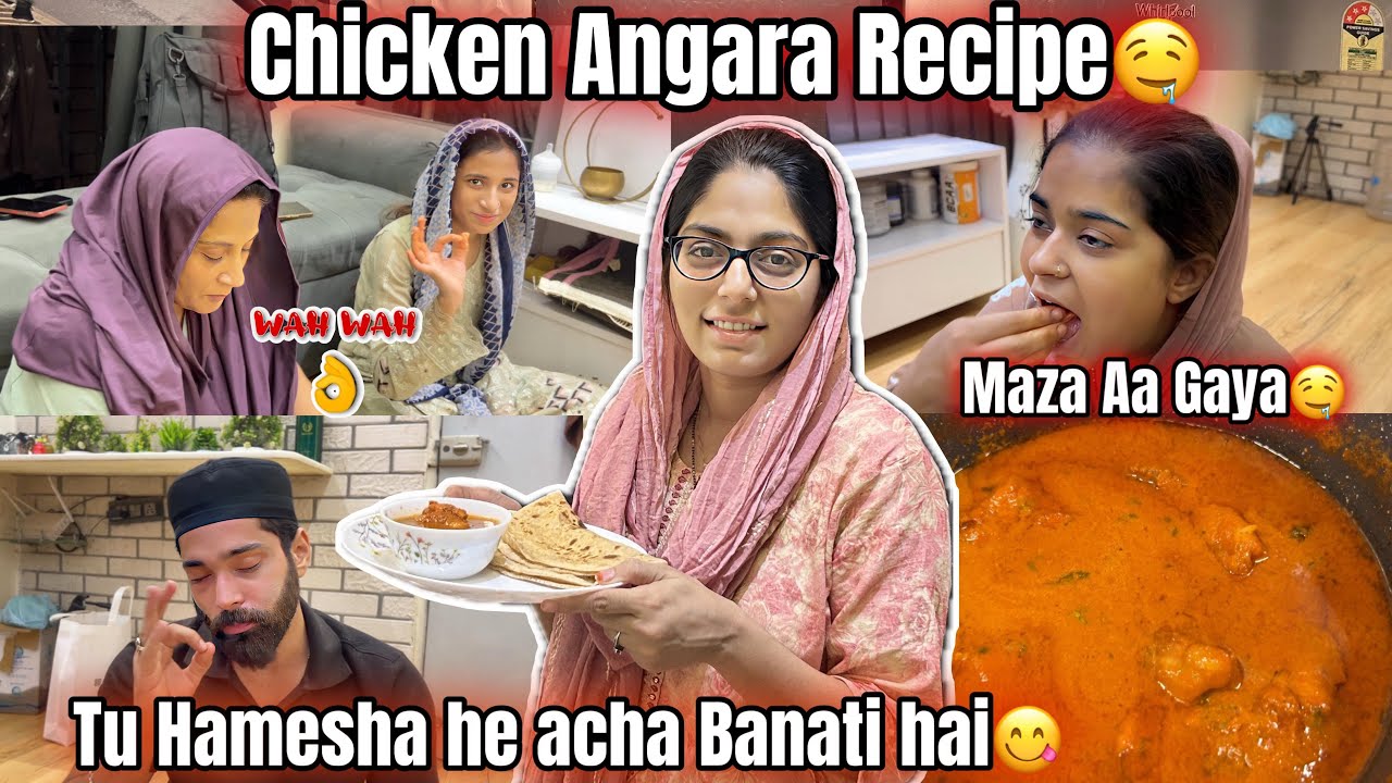 Chicken Angara Recipe🤤 Sabko Khakr Bohot Maza Aaya😋 HUDA DIY & VLOGS