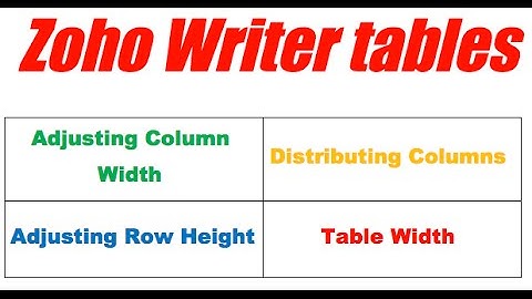 Zoho Docs - adjusting column width and row height in Writer