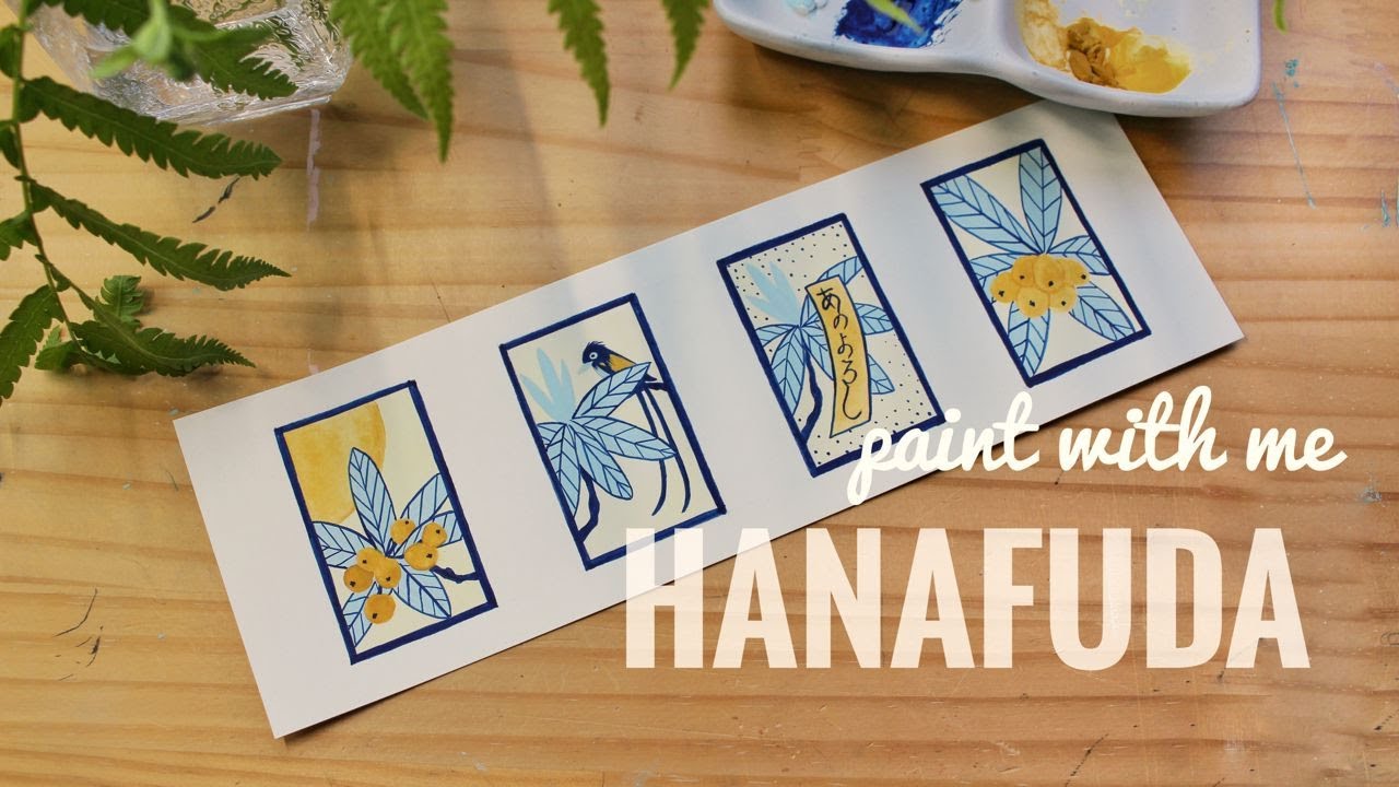 Japanese Flower Cards Painting Hanafuda relaxing painting process