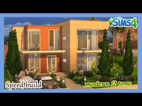 [The sims 4] บ้านmodern 2 tone  Speed build I No CC